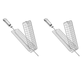 Kit 2 Espetos Grelha Giratório para Churrasqueira Pratic