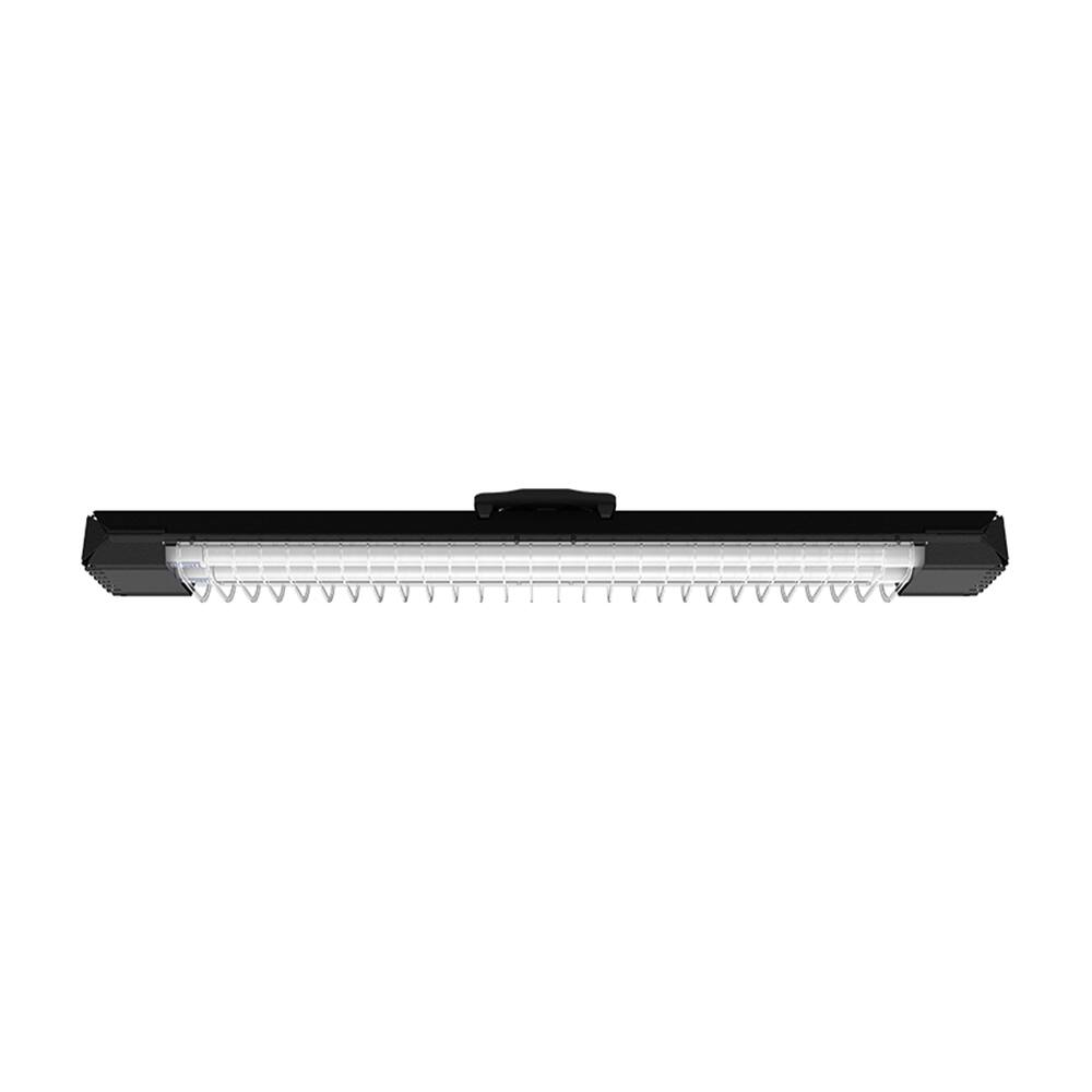 Luminária Taschibra Lumifacil Pequena 2X T8 Led Preta 6500K Branco Frio Bivolt