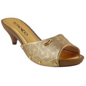 Tamanco Tchocco Feminino Couro Soft 47208 Dourado