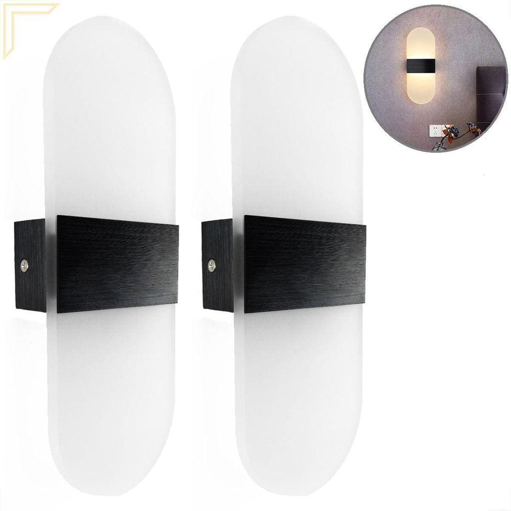 Kit 2 Arandela Interna Sala Acrilico Jateado Led Integrado