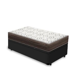 Cama Box Baú + Colchão de Solteiro Ortobom D45 Iso 150 88x188x60cm
