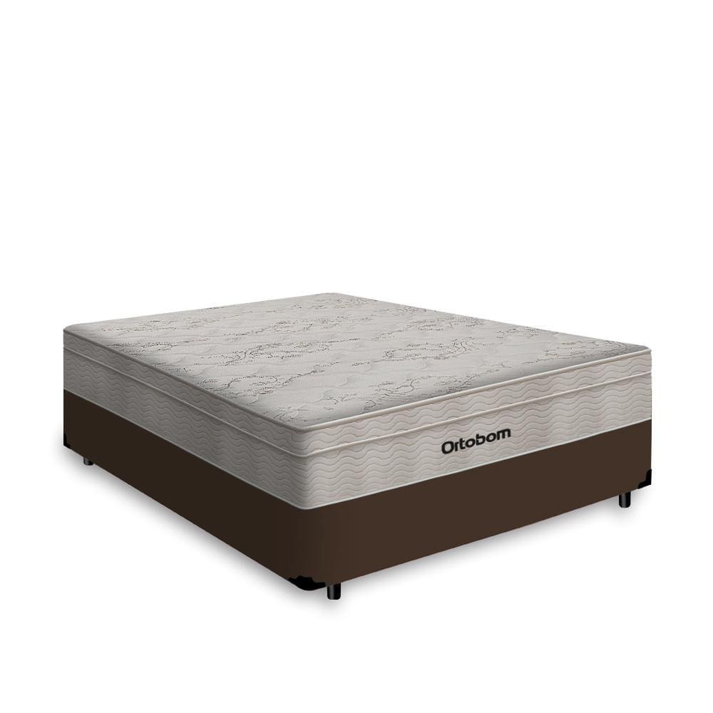Cama Box Casal + Colchão de Molas Ensacadas Ortobom AirTech SpringPocket 138cm