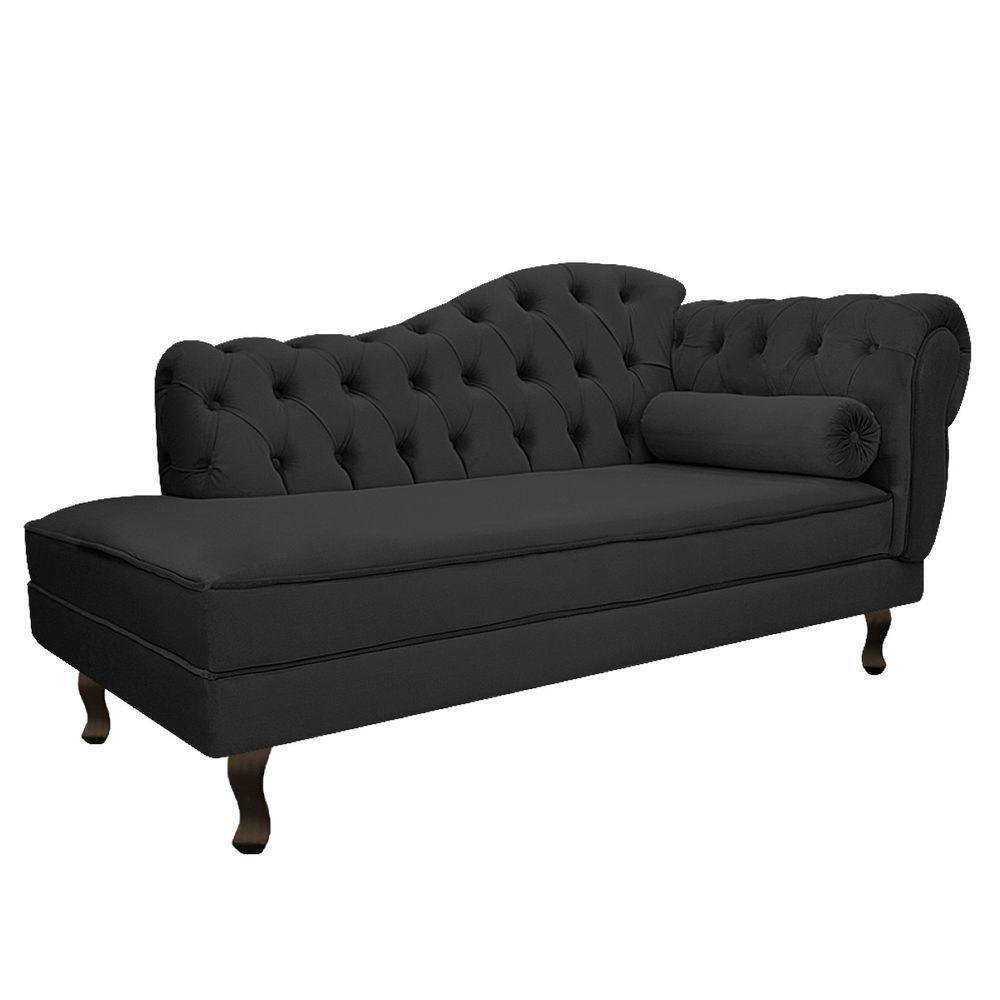 Diva Recamier Diana 160Cm Lado Esquerdo Linho - Doce Sonho Móveis Cor Cinza Escuro