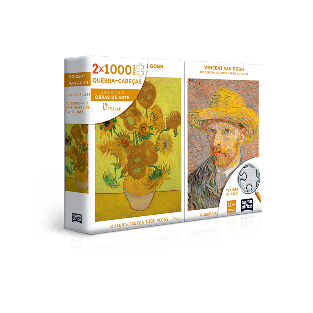Quebra-Cabeca - Vincent Van Gogh - Retrato e Girassois - Combo 1000 pecas - 2882 TOYSTER