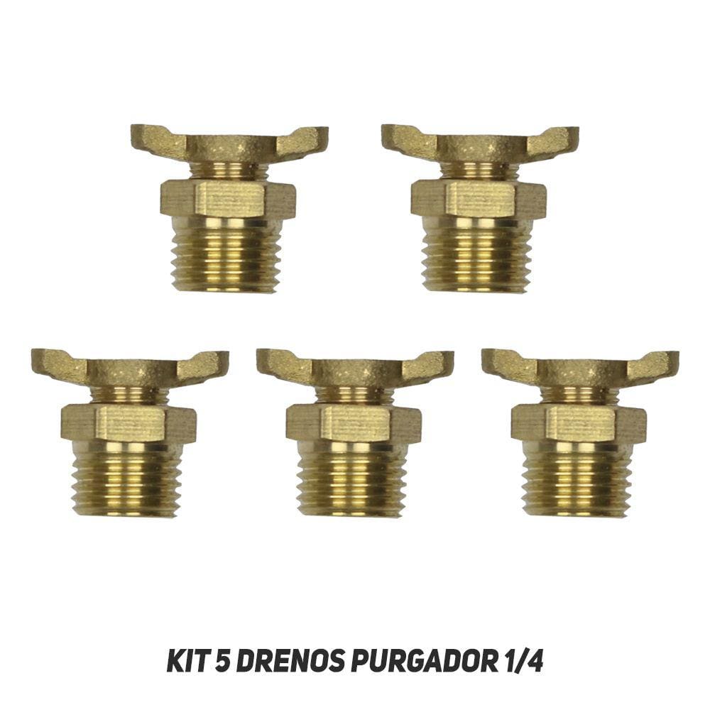 Kit 5 Purgador Dreno Compressor Ar Rosca 1/4 - Sanre Brasil