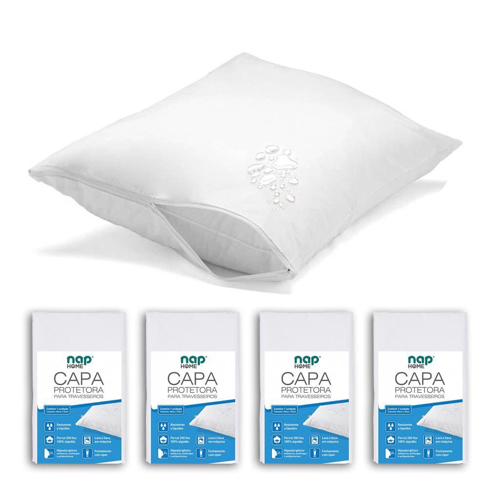 Kit 4 Capas Protetoras De Travesseiro Nap Home