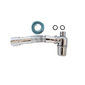 Sifão p/ Cozinha Sanfonado Copo Metal Cromado