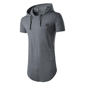 Camiseta Longline Manga Curta com Capuz Oversized WC14