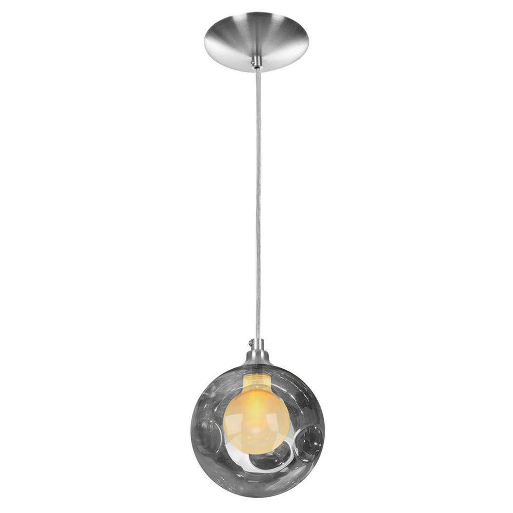 Lustre Pendente Escovado Harmony Bolinha Fumê