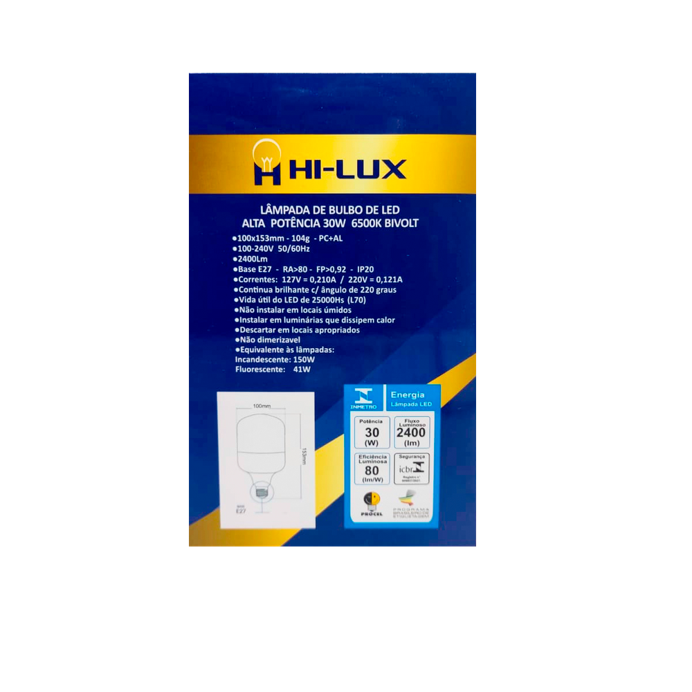 Kit C/13 Lampada Bulbo De Led Alta Potencia 30W 6500K E27 Bf