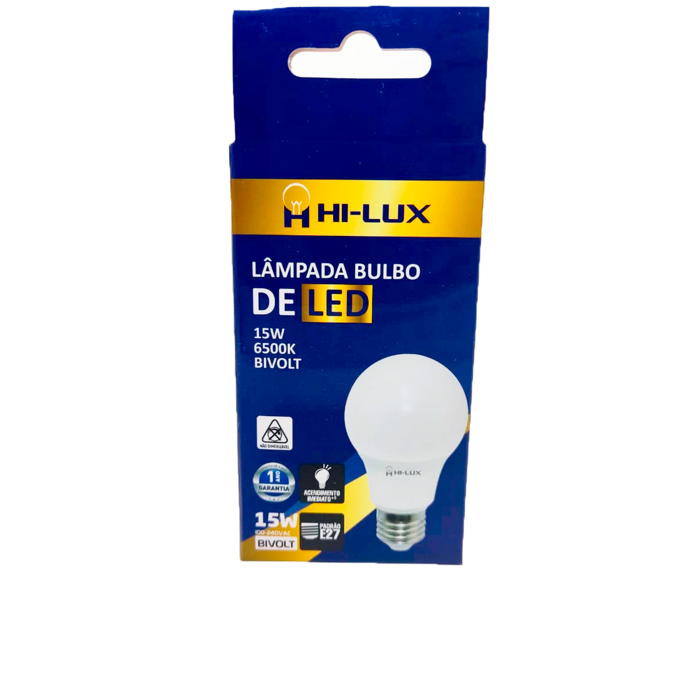 Kit C/22 Lampada Bulbo De Led 15W 6500K E27 Branco Frio
