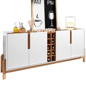 Buffet Aparador 190Cm Com Adega 050520 Branco Cedro Dcasa Branco Cedro