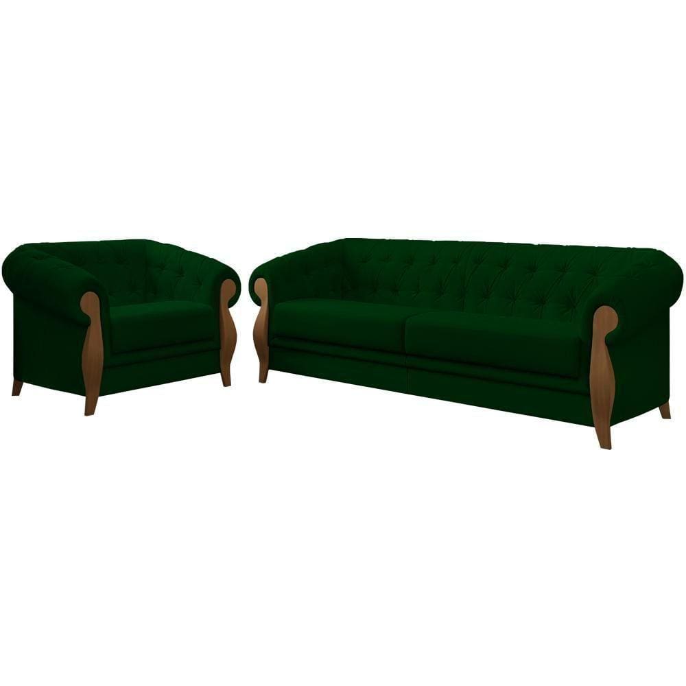 Kit Sofa E Poltrona Decorativa Murano Veludo Sl 947 Moll Sl 947