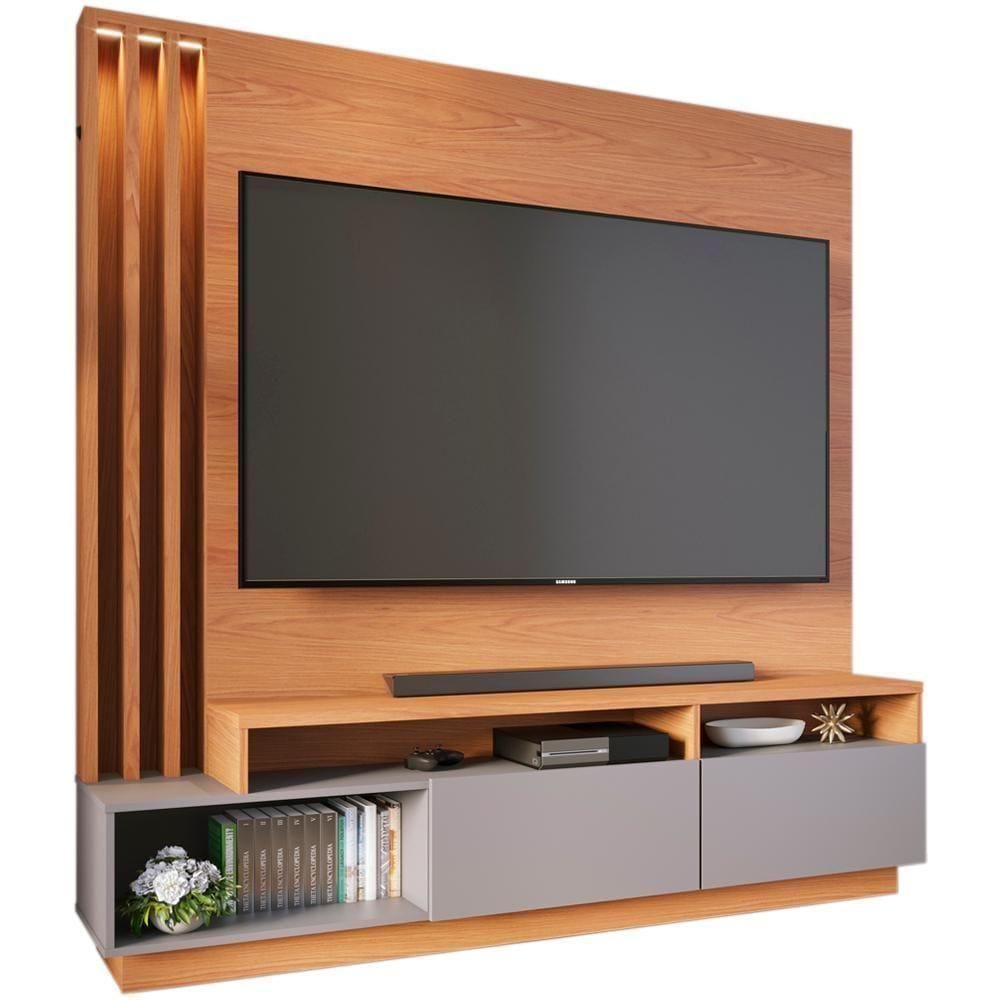 Estante Home Para Tv 75 Polegadas Humaita Freijo Cinza Clb Freijo Cinza