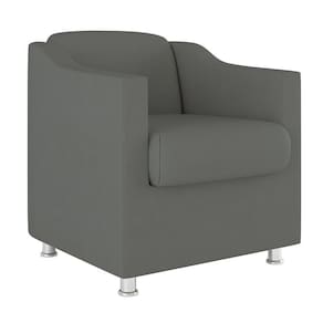 Cadeira Poltrona Decorativa Recepção Hospital Tecido Suede Cor:Cinza