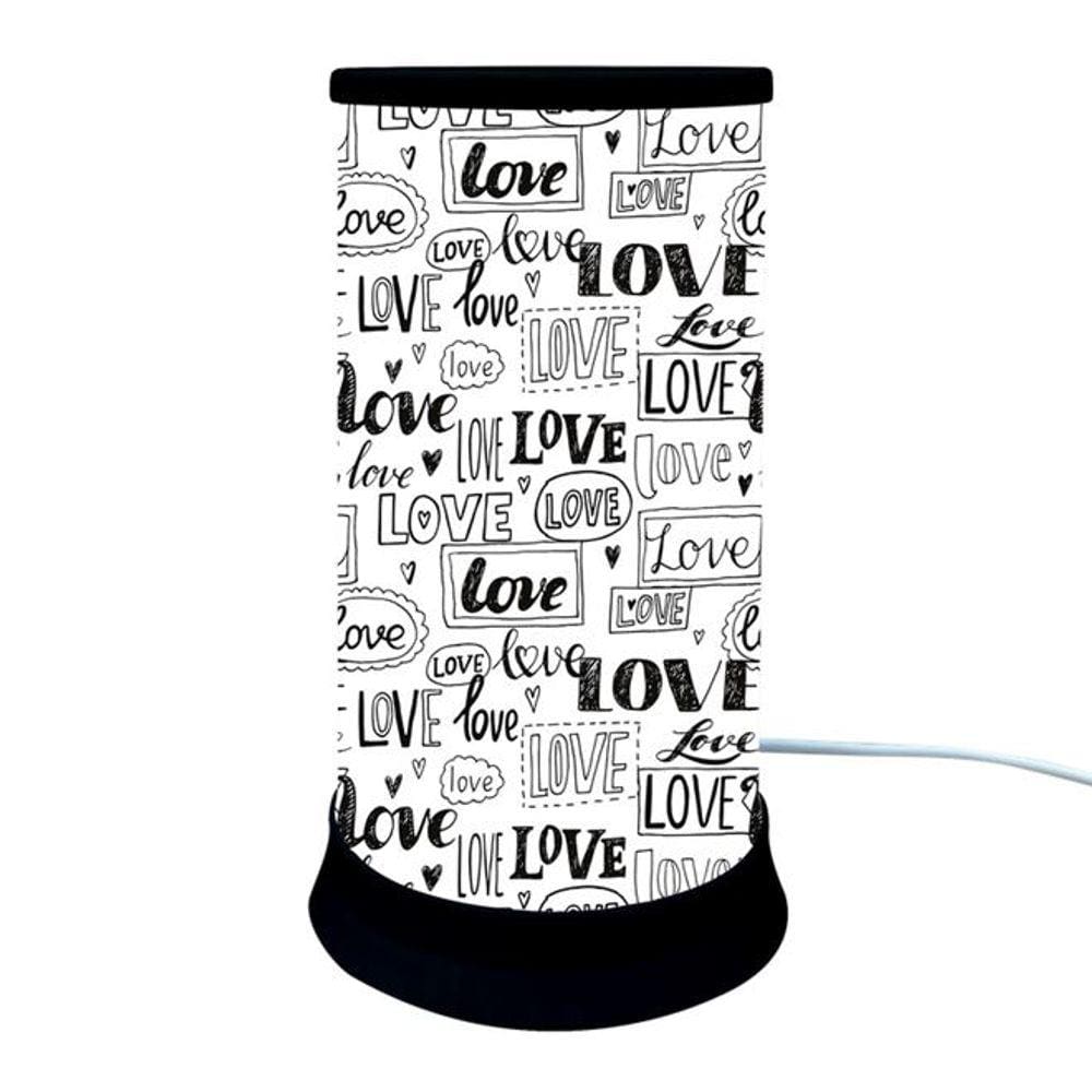 Luminária de Mesa Hug Love Black and White