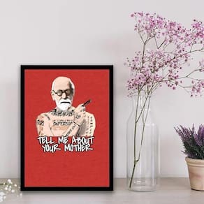Quadro Freud Tell Me About Your Mother 24X18Cm - Vidro Preta