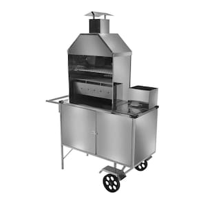 Carrinho de Churrasco Luxo Inox com Rodas Maciças L03M Cefaz