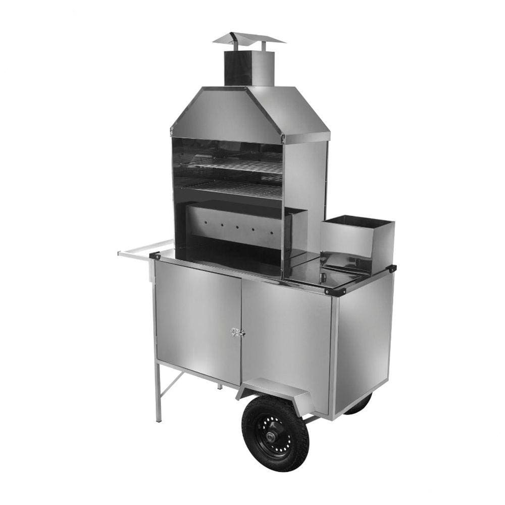 Carrinho de Churrasco Luxo Inox Rodas Pneumáticas L04P Cefaz