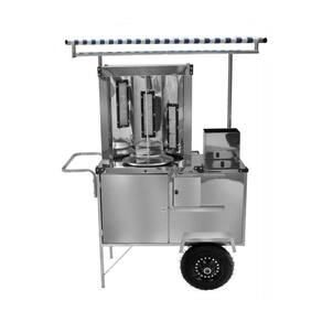 Carrinho de Churrasco Grego Inox com Toldo Rodas Pneumáticas