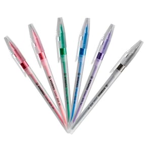 Caneta Esferográfica 0.7mm Stabilo Liner 808 Ponta Fina Kit c/ 6 Cores