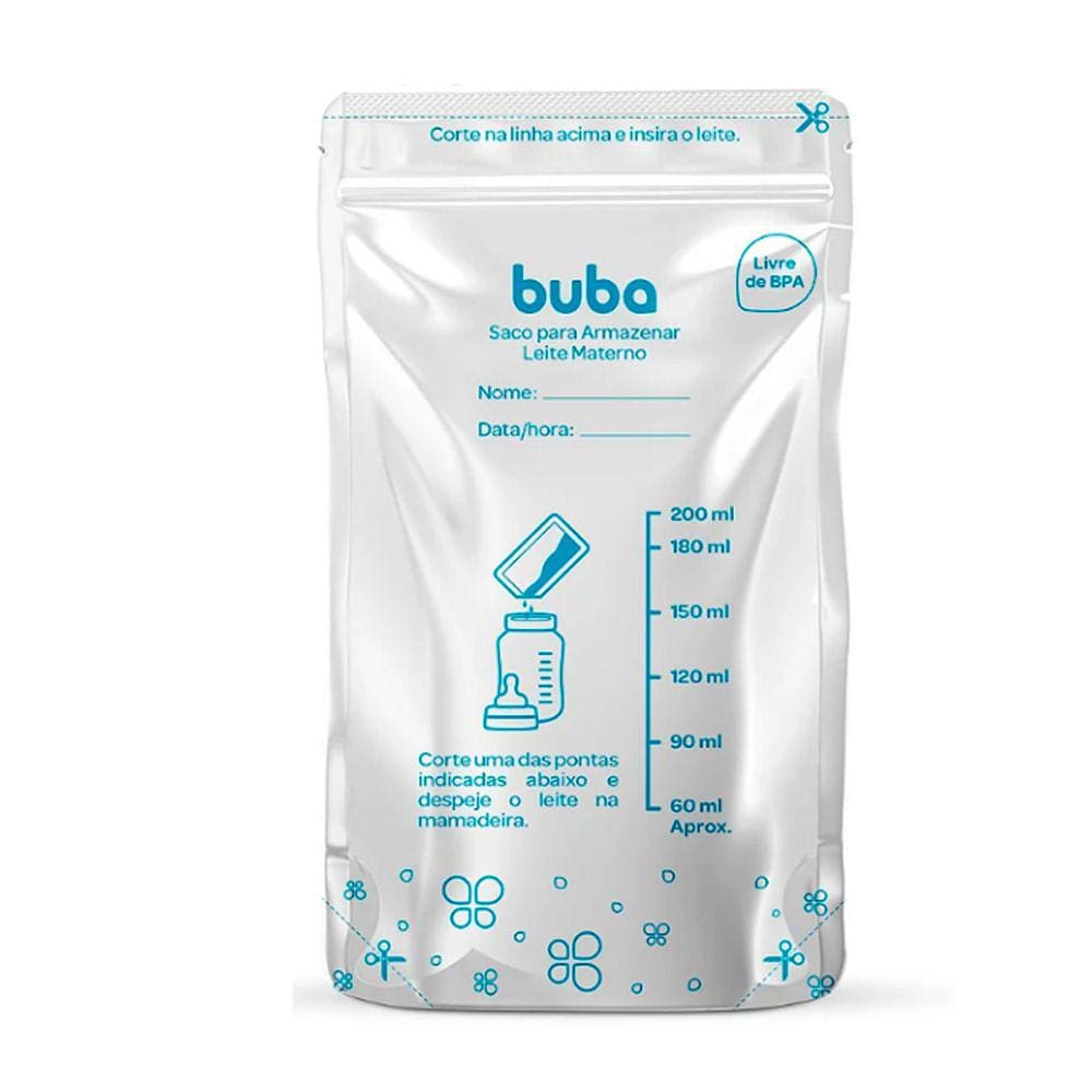 Saco Para Armazenar Leite Materno Buba 1 unidade de 200ml