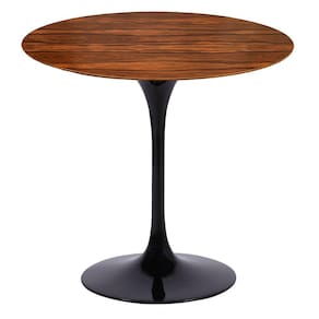 Mesa Saarinen Redonda Pau Ferro 100cm - Base Preta