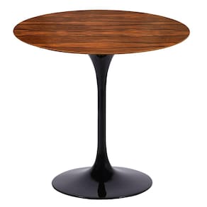 Mesa Saarinen Redonda Pau Ferro 90cm - Base Preta