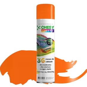 Tinta Spray Chesy Luminoso Laranja 210G 400Ml Chesiquimica