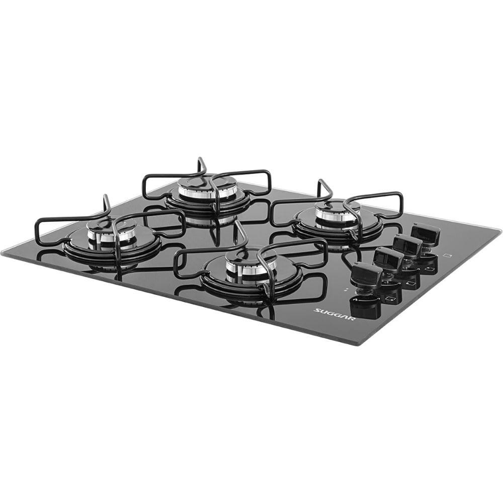 Cooktop Suggar 4 Bocas a Gás GLP Preto FG4004AVP Bivolt