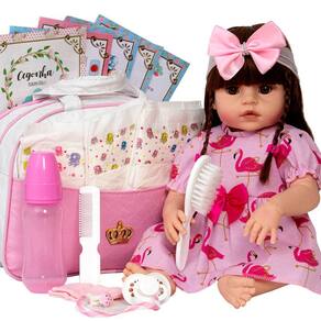 Bebê Reborn Boneca Menina Real 22 Itens Bolsa Matern+barata