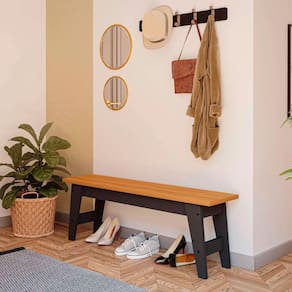 Banco de Jantar 3 Lugares Aurora Preto e Nature 130 cm - Cimol