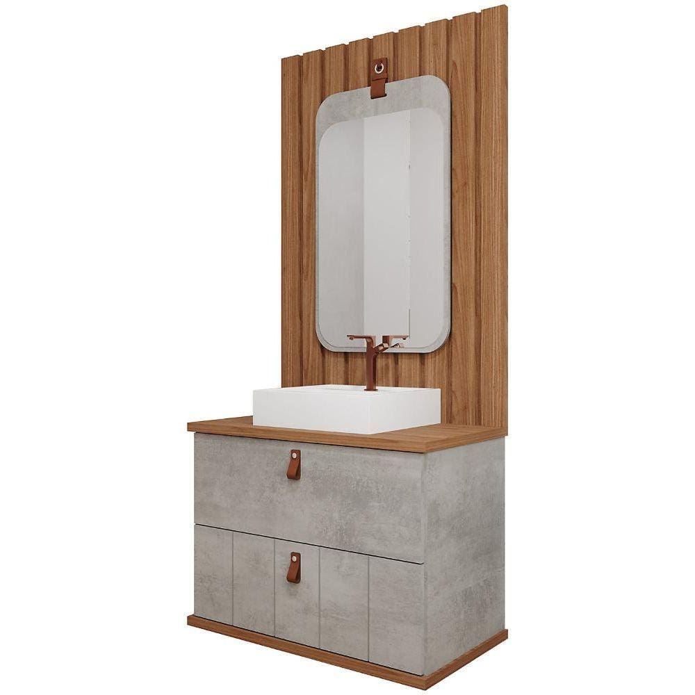 Armário Milano 80 cm Cinza Mgm
