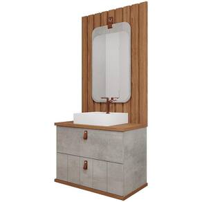 Armário Milano 80 cm Cinza Mgm