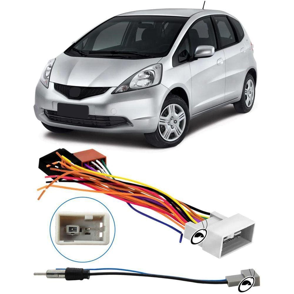 Chicote Ligação + Chicote Adaptador Antena Fit 2009 À 2014
