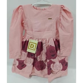 Vestido Longo Acetinado Luxo Menina Infantil D`Tuia Ref 2052