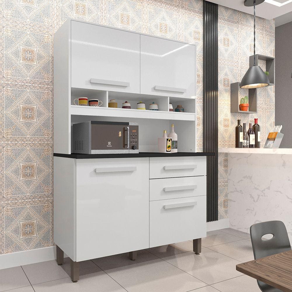 Cozinha Compacta 04 Portas e 02 Gavetas Sofia Plus Branco Neve Imop