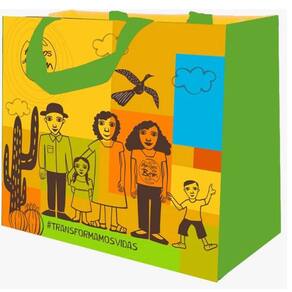 Sacola retornavel de rafia ecobag ca pra la - Amigos do bem Familia