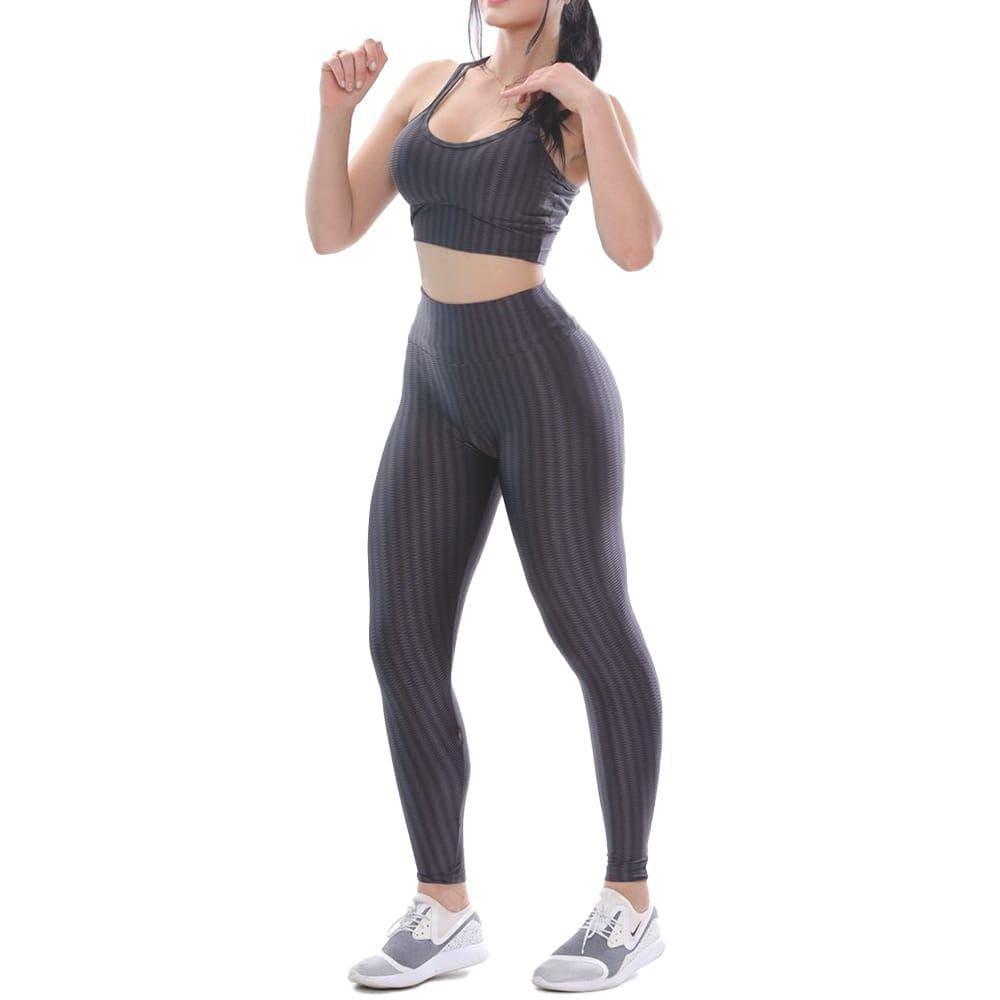 Conjunto Fitness Verde Legging Top3D Poliamida Donna Martins