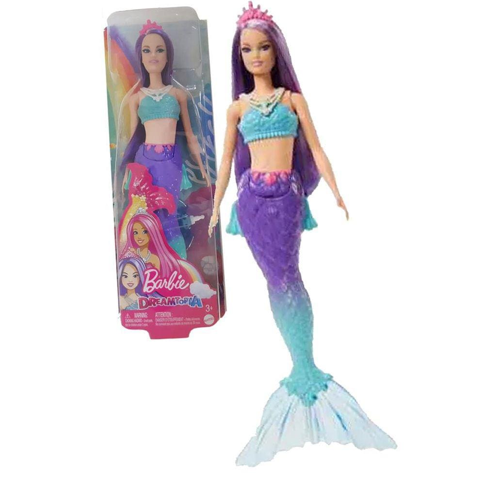 Boneca Barbie Sereia Articulada Roxo E Laranja Gjk11 em Promoção