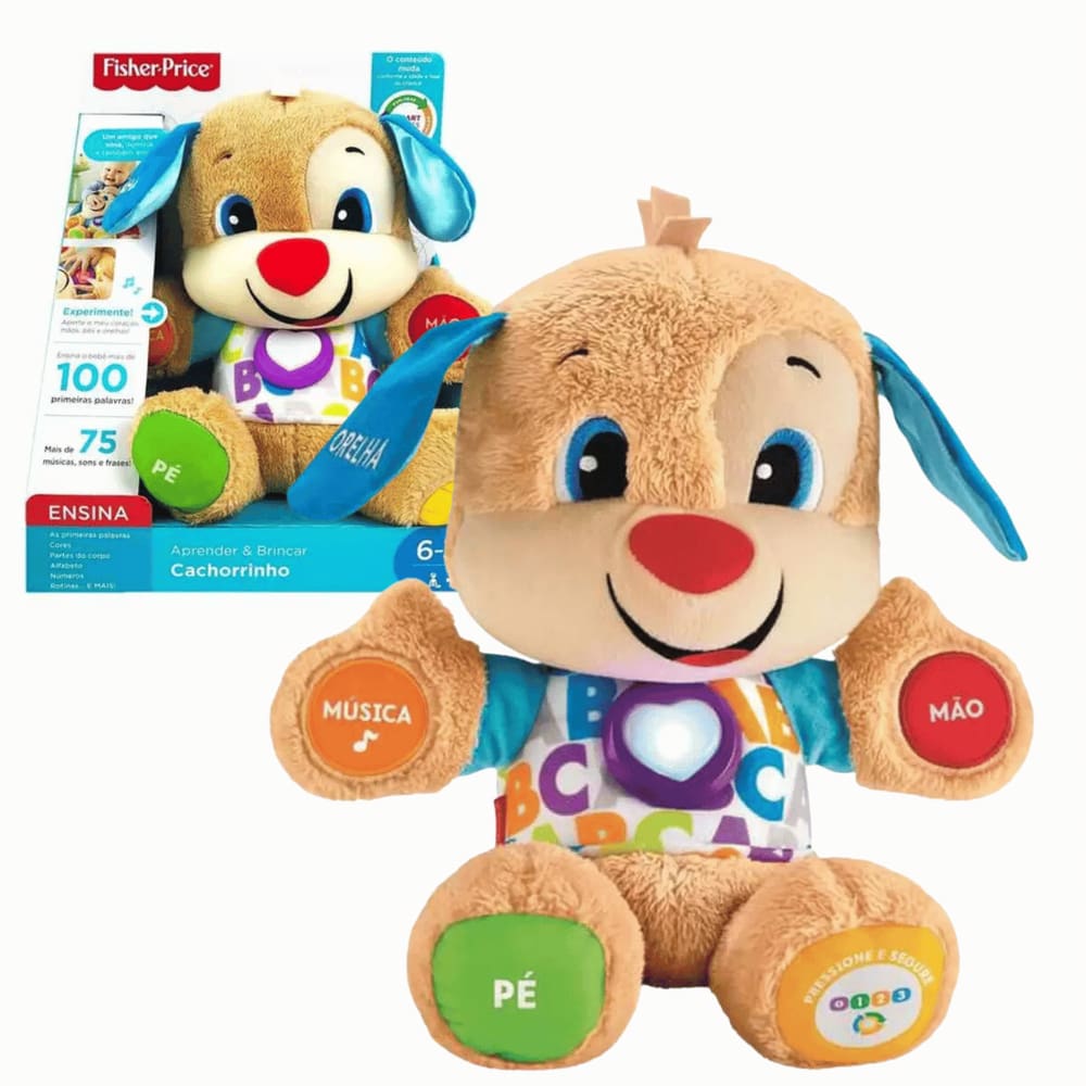 Pelúcia Cachorrinho Smart Stages Aprender e Brincar Fisher