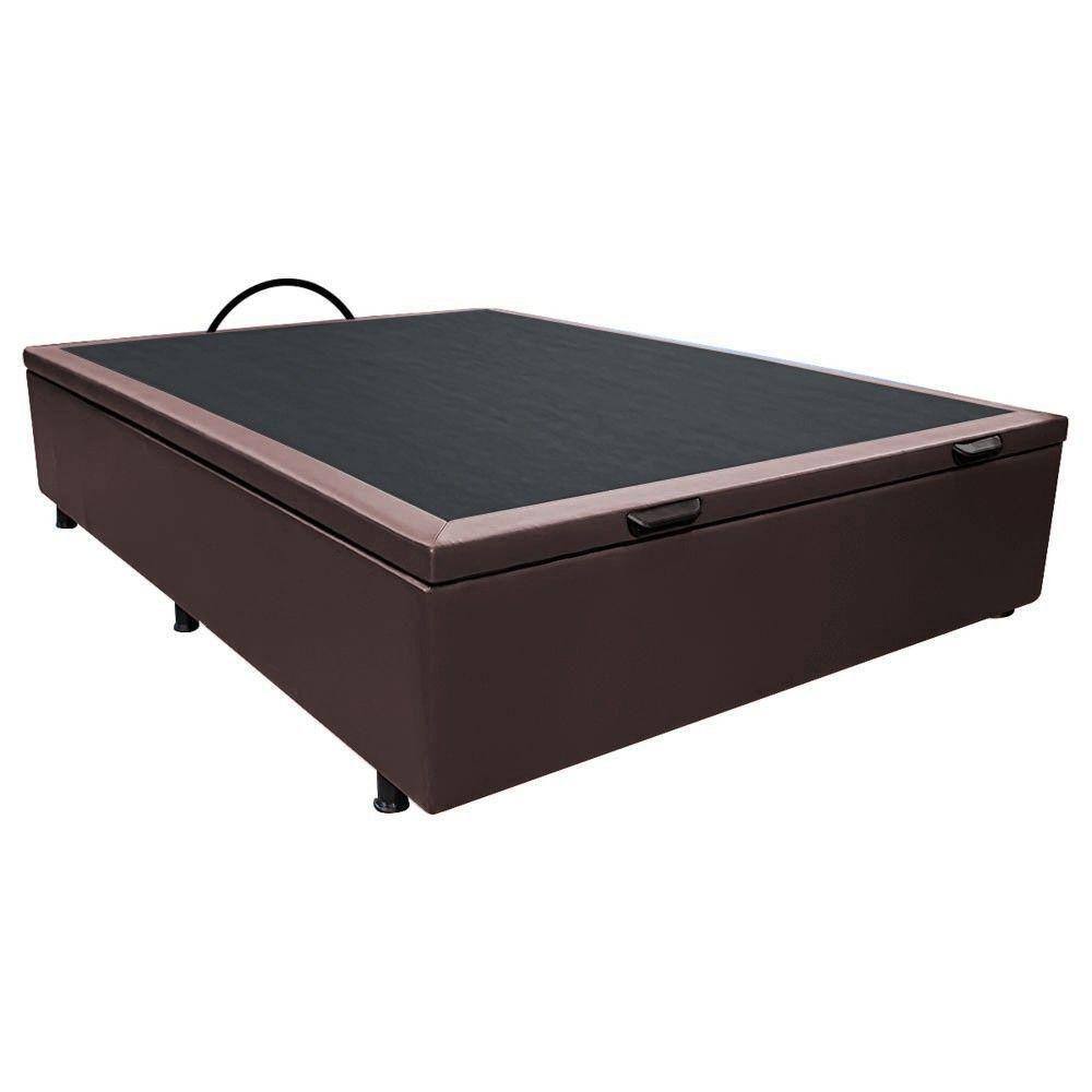 Base Box Baú Para Cama Viúva 128x188cm Liz S05 Sintético Marrom - Mpozenato