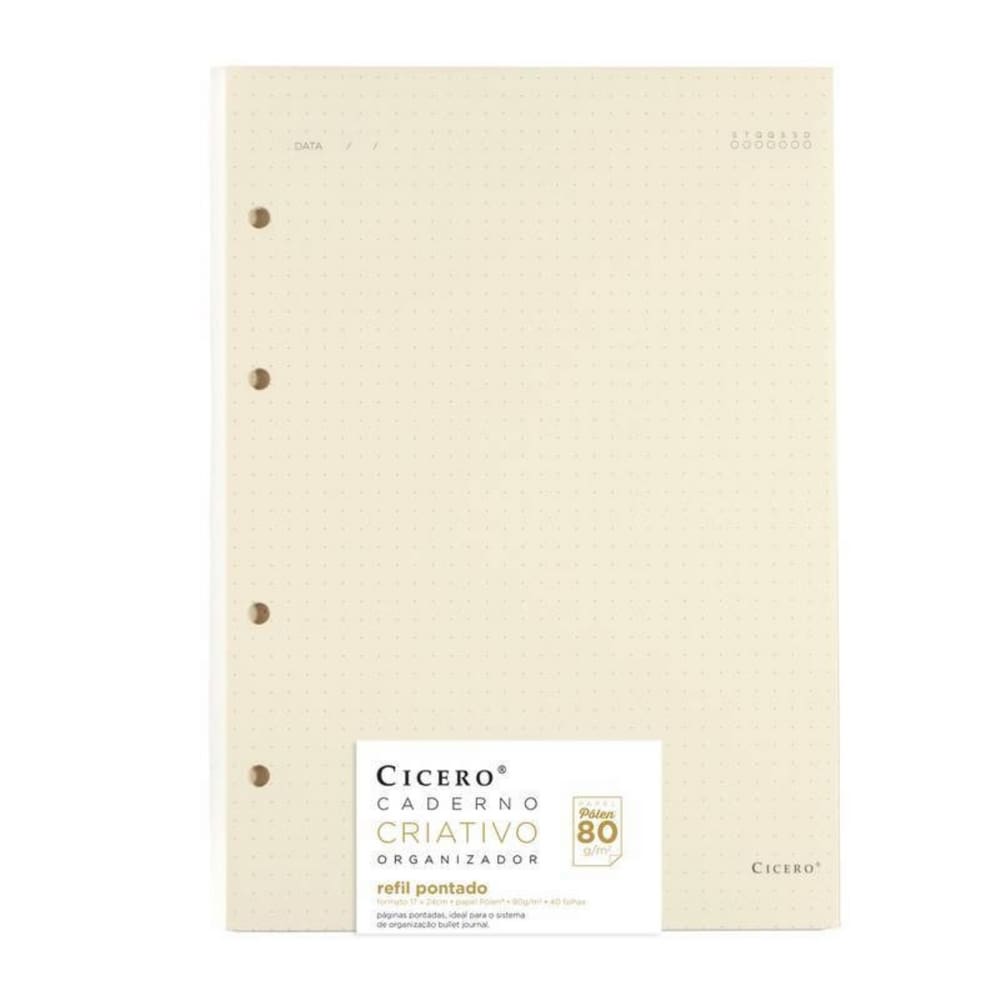 Refil Caderno Criativo 40 Fls Pólen 80g Pontado 17x24 Cicero