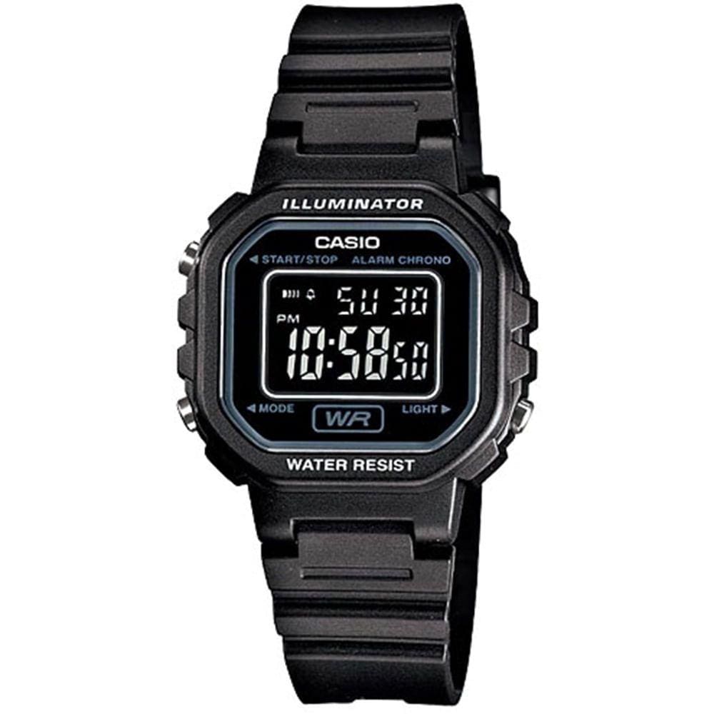 Relógio CASIO Illuminator unissex digital preto LA-20WH-1BDF