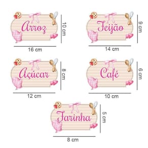 Cartela C/05 Unid De Adesivos Para Potes Mod Rosa