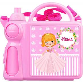 Lancheira Rosa Plástico Infantil Princesa Mimo Personalizada