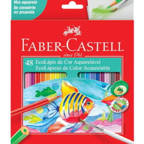 Lápis de cor EcoLápis Aquarelável Faber-Castell 48 Cores
