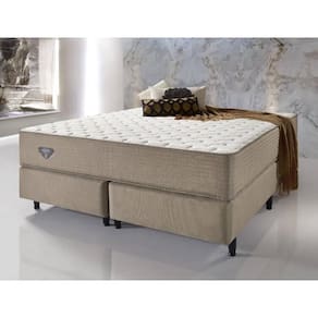 Cama Box King Size Relax Duo Confort II Molas Ensacadas 193x203x70 - Bege