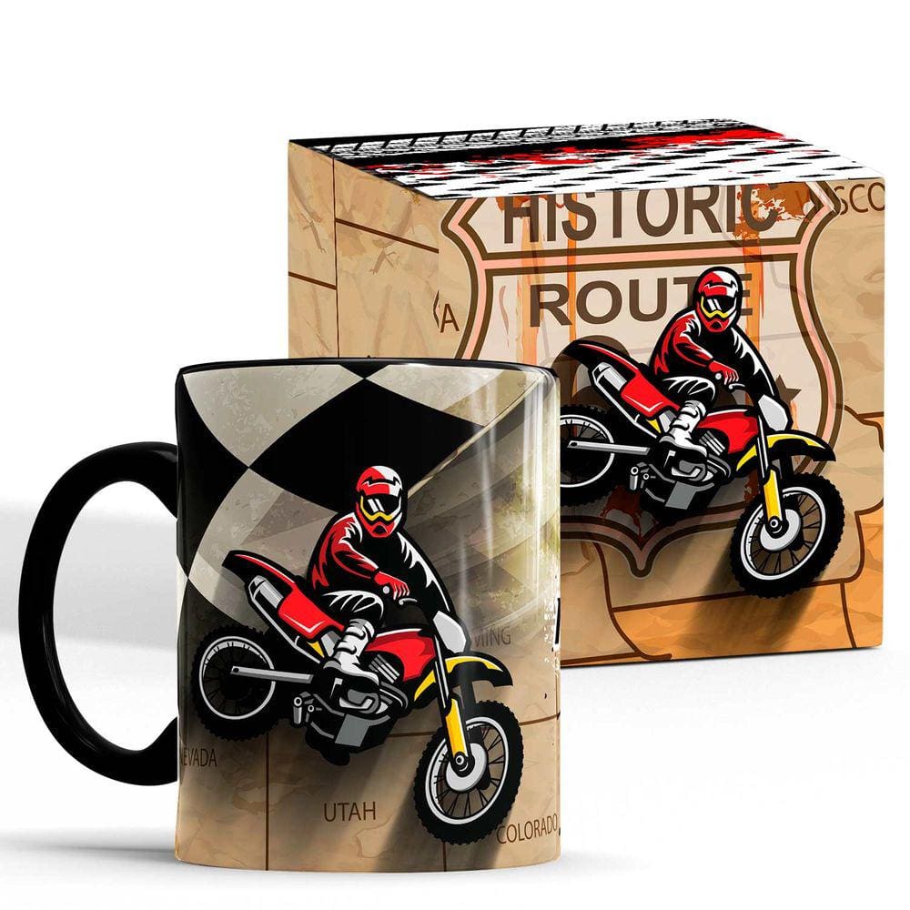 Caneca Moto Motociclista Motocross com Caixinha