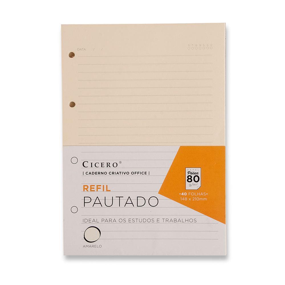 Refil Caderno Criativo 40 Folhas Pólen 80g Pautado A5 Cicero